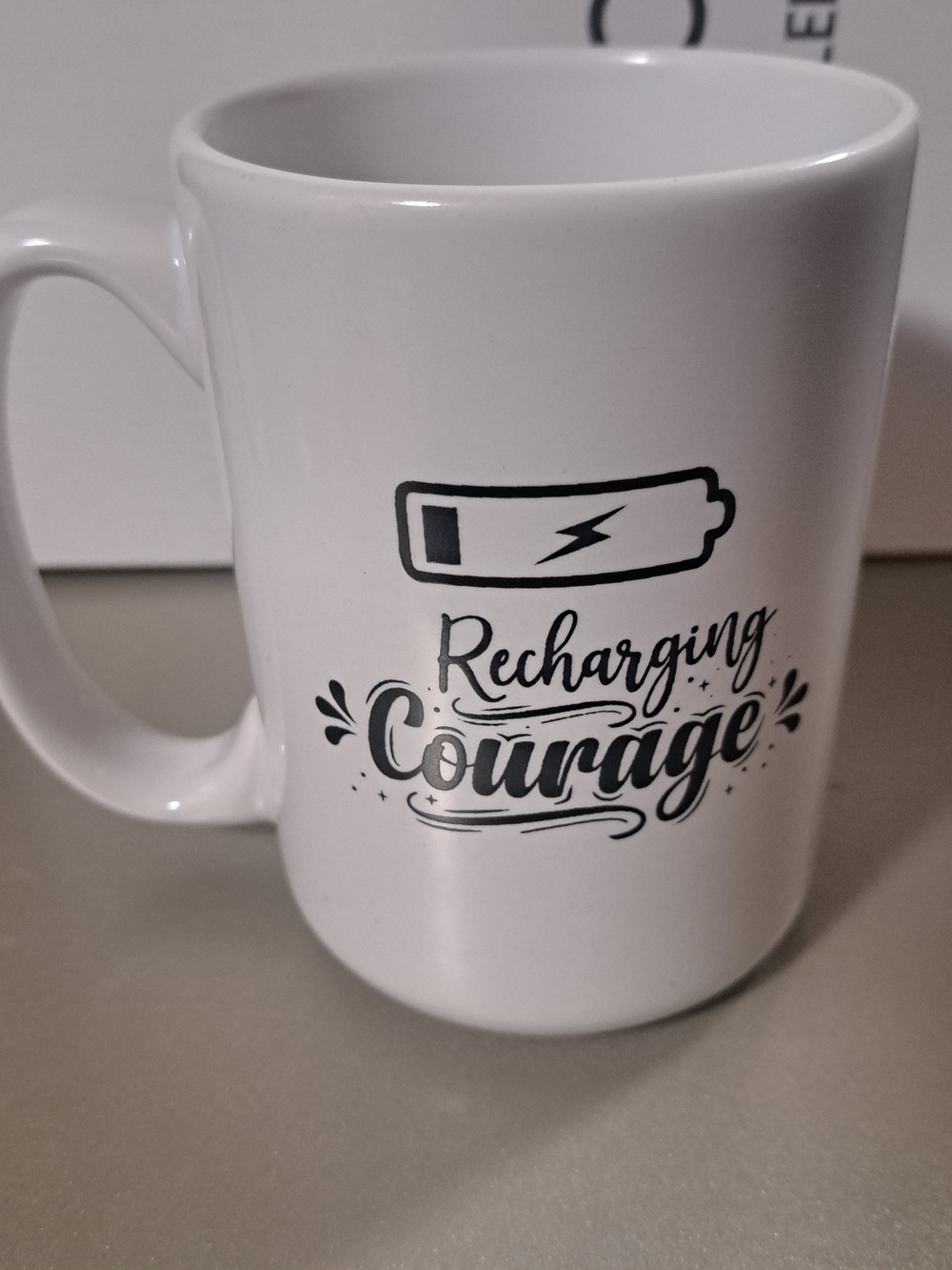 Liquid Logic Recharging Courage White Ceramic Coffee Mug